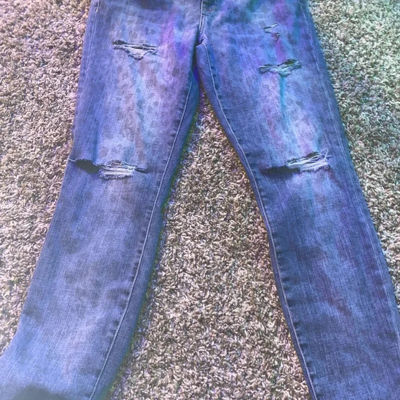 Current/Elliott The Stiletto Jeans in Denim Leopard Destroy Size 30 - Picture 6 of 15